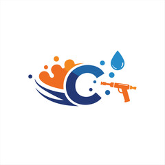 Illustration vector graphic of pressure power wash spray logo design