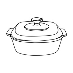 kitchen cookware pot line art