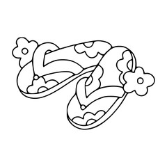 cute floral flip flops doodle art