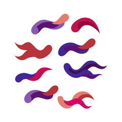 Abstract colorful shapes set isolated on white background, ready for design projects