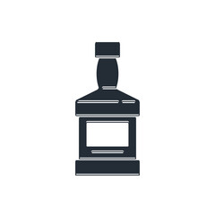 Black Whiskey bottle icon isolated on white background. Vector