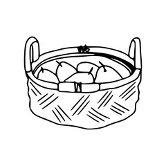 hand-drawn farm fresh pear basket
