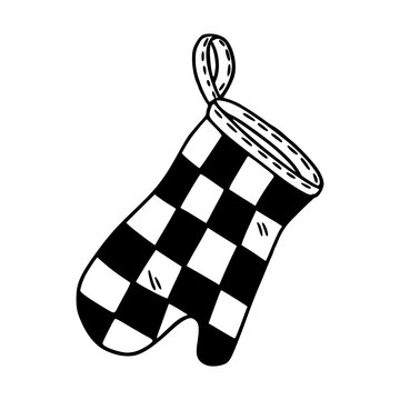 recommend clip art: checkered oven mitt for kitchen and baking