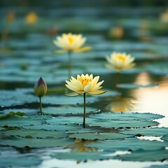 Lotus leaf in a pond, Kampong Thom province, Cambodia  high resolution   for isolate image