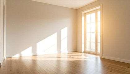 Obraz premium Bright Empty Room with Sunlight Streaming Through Window