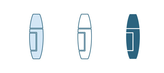 Blue Mascara brush icon isolated on white background. Vector