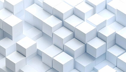 Obraz premium Abstract White Cubes 3D Geometric Pattern