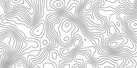 Topographic beautiful white and black contour topo wavy pattern map line design, geography map line, presentation white background. Use for template, wallpaper, web vector illustration.  