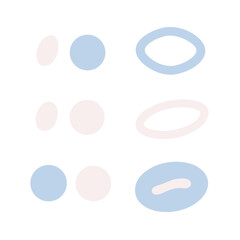 Abstract pastel shapes collection isolated on white background professional design elements