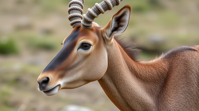 Portrait of an onager, also known as hemione or Asiatic wild ass, is a species of the family Equidae native to Asia