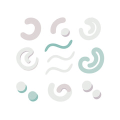 Obraz premium Abstract shapes design elements isolated on white background