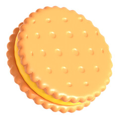 cheese biscuit 3d icon illustration