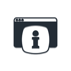 Black Computer monitor with text FAQ information icon isolated on white background. Frequently asked questions. Vector