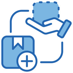 Supply And Demand Blue White Icon