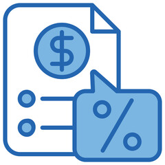 Tax Blue White Icon