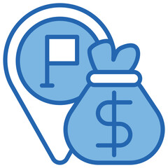 National Income Blue White Icon