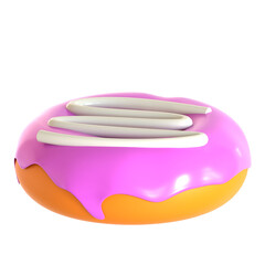donut strawberry 3d icon illustration