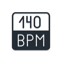 Black Bitrate icon isolated on white background. Music speed. Sound quality. Vector