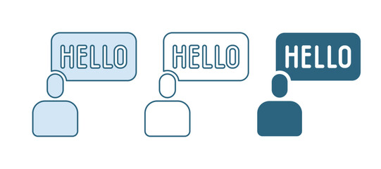 Blue Acquaintance icon isolated on white background. Vector