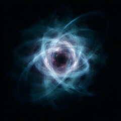 Symbolic fusion of atoms emitting energy rays in holographic style