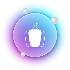White Bell pepper or sweet capsicum icon isolated on white background. Blue and purple gradient circle background. Vector
