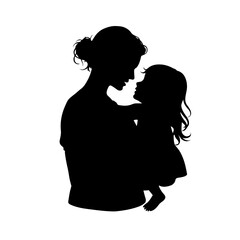 silhouette of mother and child 
