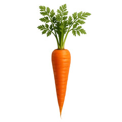 Organic Carrot with Green Leaves isolated on transparent background