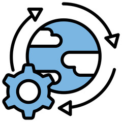 Globalization Blue Black Icon