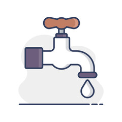 Faucet with drop isolated vector icon