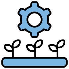 Agriculture Blue Black Icon