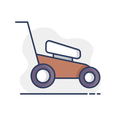 Lawn mower vector icon. Gardening grass-cutter