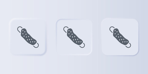 Grey Washcloth icon isolated on grey background. Bath house sauna washcloth sign. Item for pleasure and relaxing. Set icons in square buttons. Vector