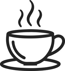 coffee cup icon silhouette style vector minimal art illustration on a white background.