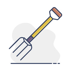 Garden pitchfork isolated vector icon