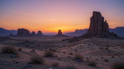Rock formations in sunset in Dasht-e-Lut, Lut desert,hottest desert in the world, also known like Kalut Desert
