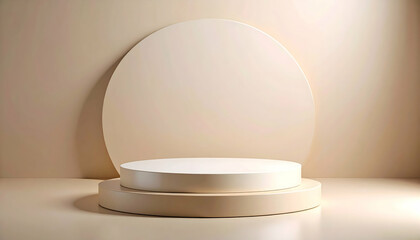 Beige Minimalist Product Display Podium