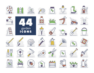 Gardening and Planting isolated vector icons set