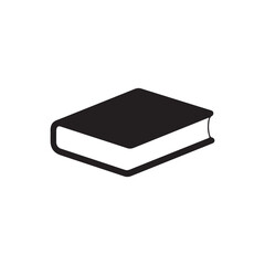 Closed Book Icon, Flat Line Vector Illustration on White Background