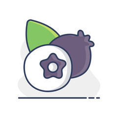 Blueberry vector icon. Forest berry sign