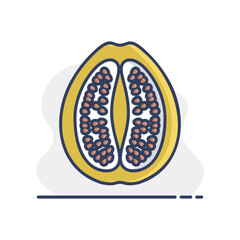 Guava tropical fruit vector icon