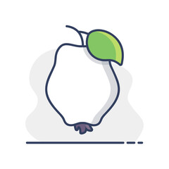 Quince isolated design vector icon. Fruit sign