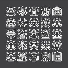 Wellness Line  mental health lifestyle Icon New Design