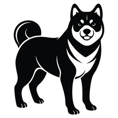 akita dog vector sihouette