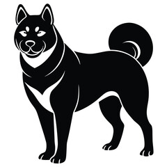 akita dog vector sihouette