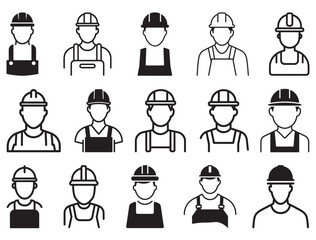 WORKER ICONS SILHOUETTE