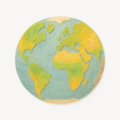 Textured paper Earth illustration.