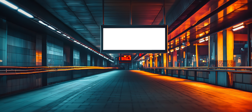 Spacious Roadside Transit Area Showing a Transparent PNG Advertising Signboard Designed for Customized Commercial or Informational Content Placement