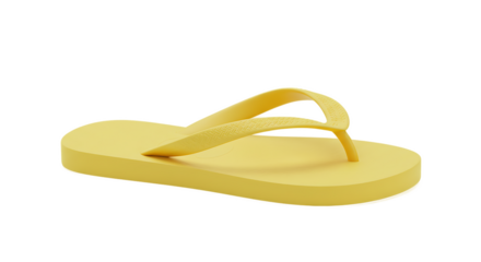 Single yellow sandal emerges from the matching background