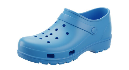 Sky blue clog shoe still life