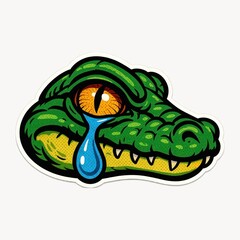 Colorful crocodile cartoon sticker